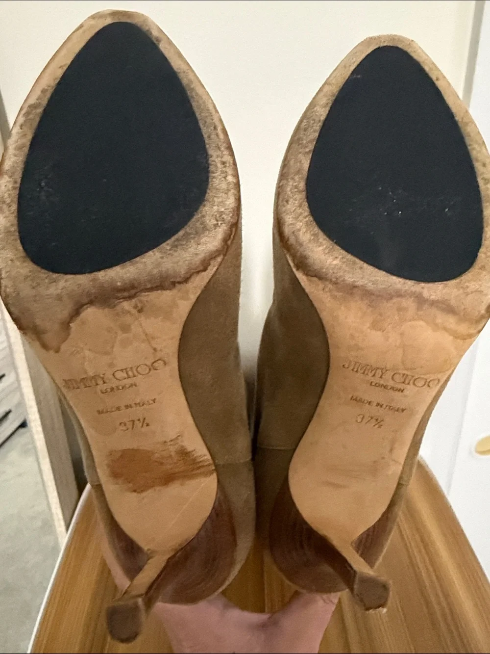 Jimmy Choo Tall Suede Over-the-Knee Boots in Camel Brown